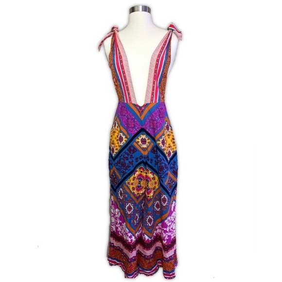 Free People Maritzah One-Piece Jumpsuit 🌺 Boho Patchwork Print | Size 4 | NWOT - Picture 2 of 9